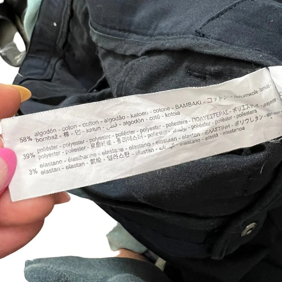 Zara • Navy Chino Textured Waistband Pants - Picture 4 of 7